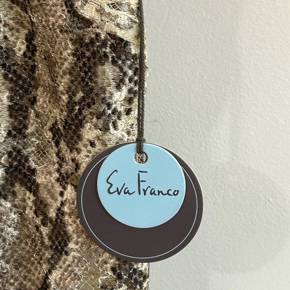 NWT Anthropologie Eva Franco Willow Snakeskin Print Lace Flutter Sleeve Top XS - Picture 7 of 10